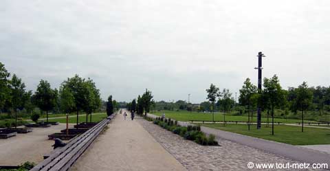 Parc de la Seille à Metz avenue centrale 3