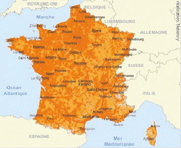 réseau Orange 2010 en France