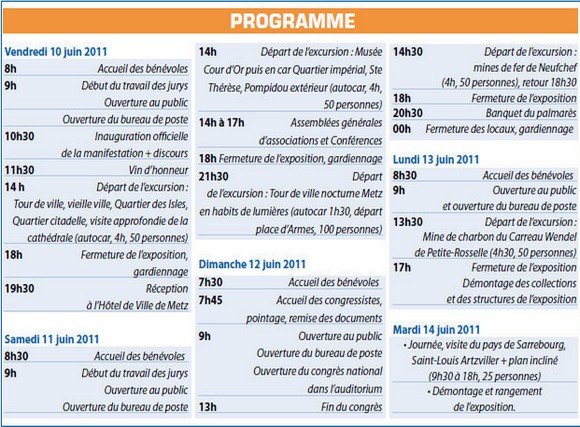 Programme du Salon Philatélique 2011