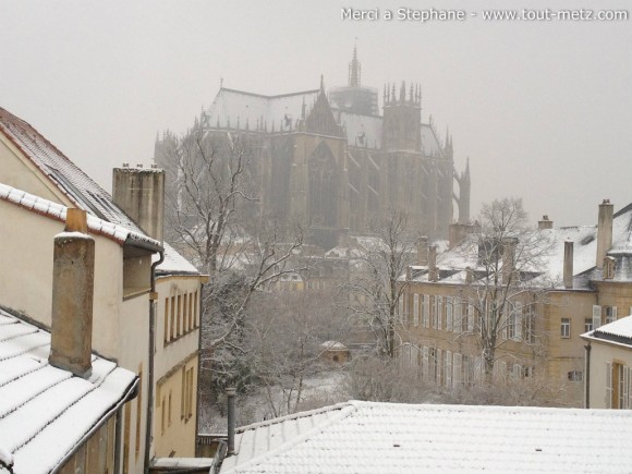 Cathédrale de Metz sous la neige