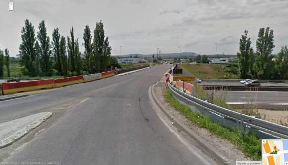 Le Pont de Talange (RD 55) en travaux - Image : Google Street View