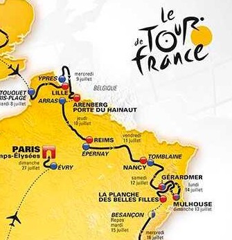 Le quart Nord-Est du Tour de France 2014