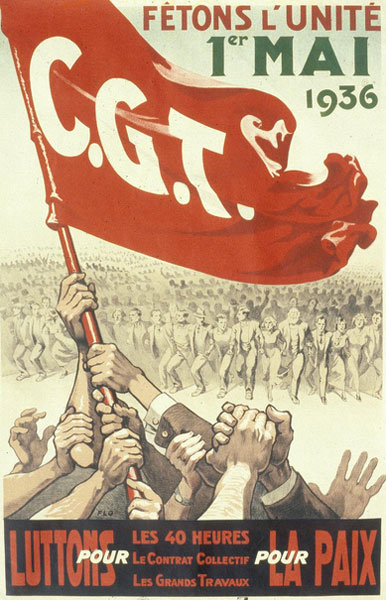Affiche CGT du 1er mai de 1936 Crédit photo : CGT