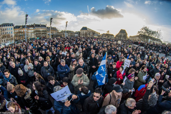 A Metz, plus de 45 000 personnes s'étaient rassemblées en janvier 2015 pour défendre la liberté d'expression.