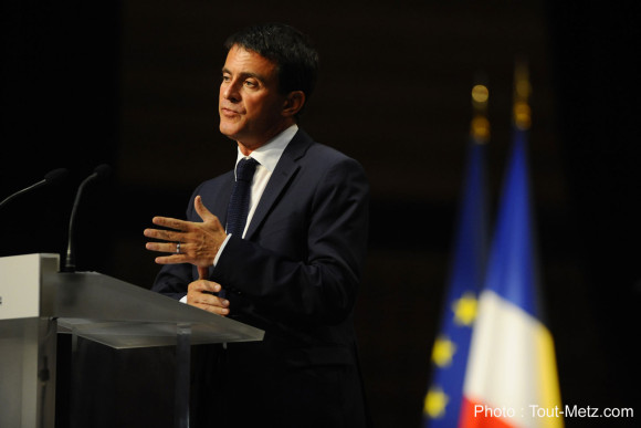 Manuel Valls lors de sa visite officielle à Toul  le 4 septembre 2014