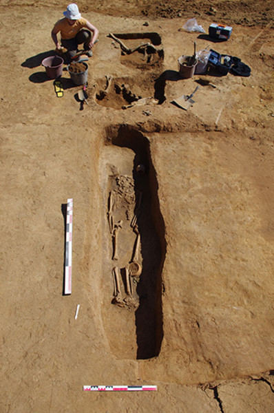 Nécropole en cours de fouille à Woippy - Copyright : Metz Métropole_Pôle archéologie préventive