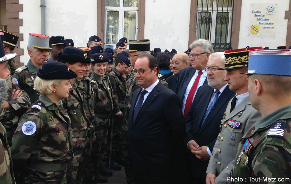 François Hollande à Montigny-les Metz, ville pilote du Service Militaire Volontaire - 29 octobre 2015