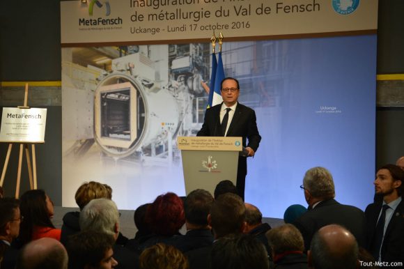François Hollande dit croire en l'avenir de la vallée de la Fensch grâce à l'action du gouvernement - Metafensch, Uckange - 17 octpbre 2016
