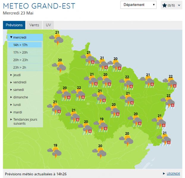 Vigilance jaune grêle et orages en Lorraine